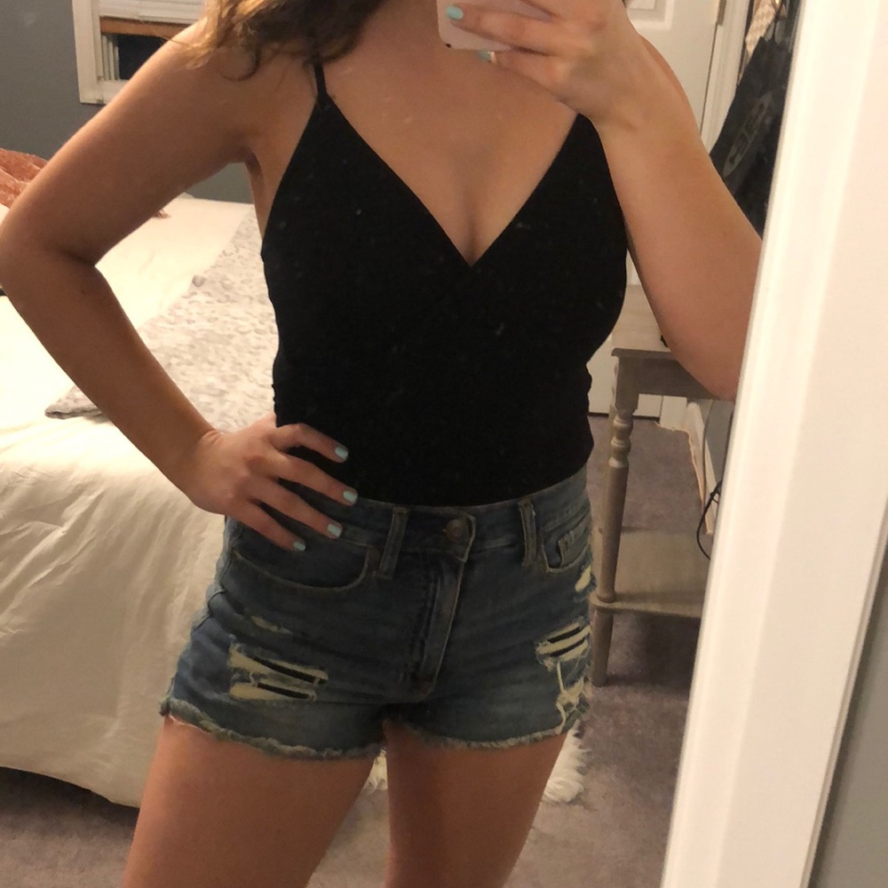 Adorable black thong bodysuit never worn